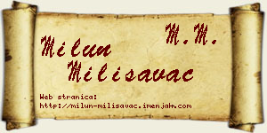 Milun Milisavac vizit kartica